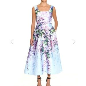 Marchesa notte floral tea length dress